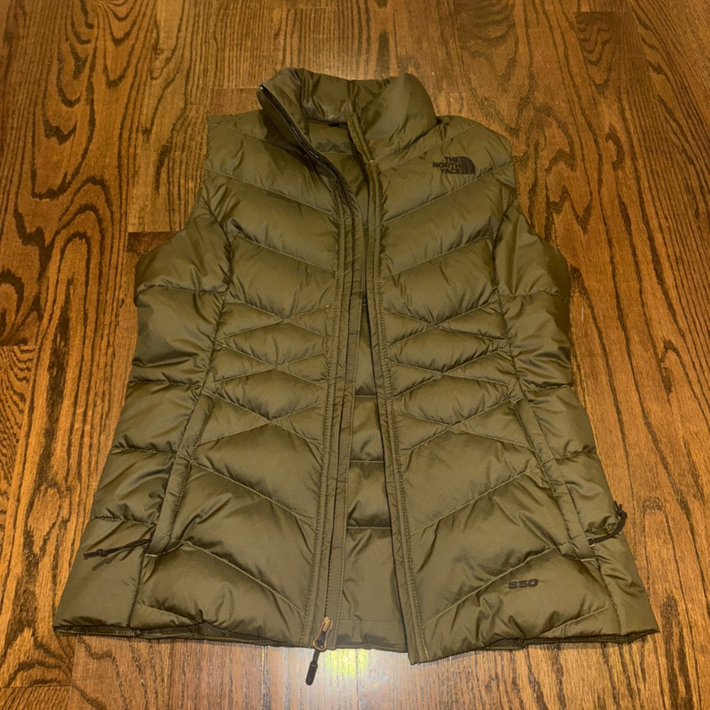 The North Face Olive Green Puffer Vest